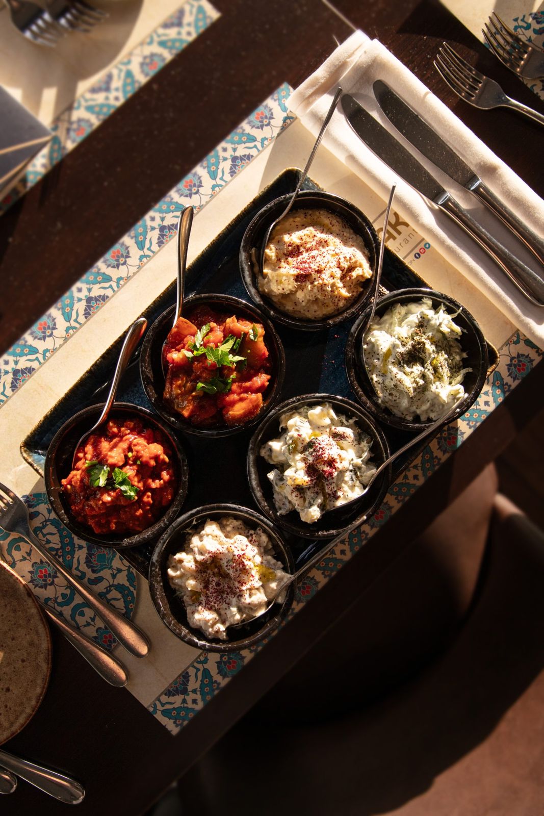 Meze in small bowls