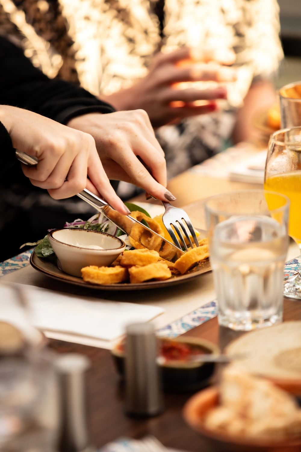 Sharing plates at the table